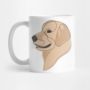 Golden Retriever - one line drawing with colour Mug